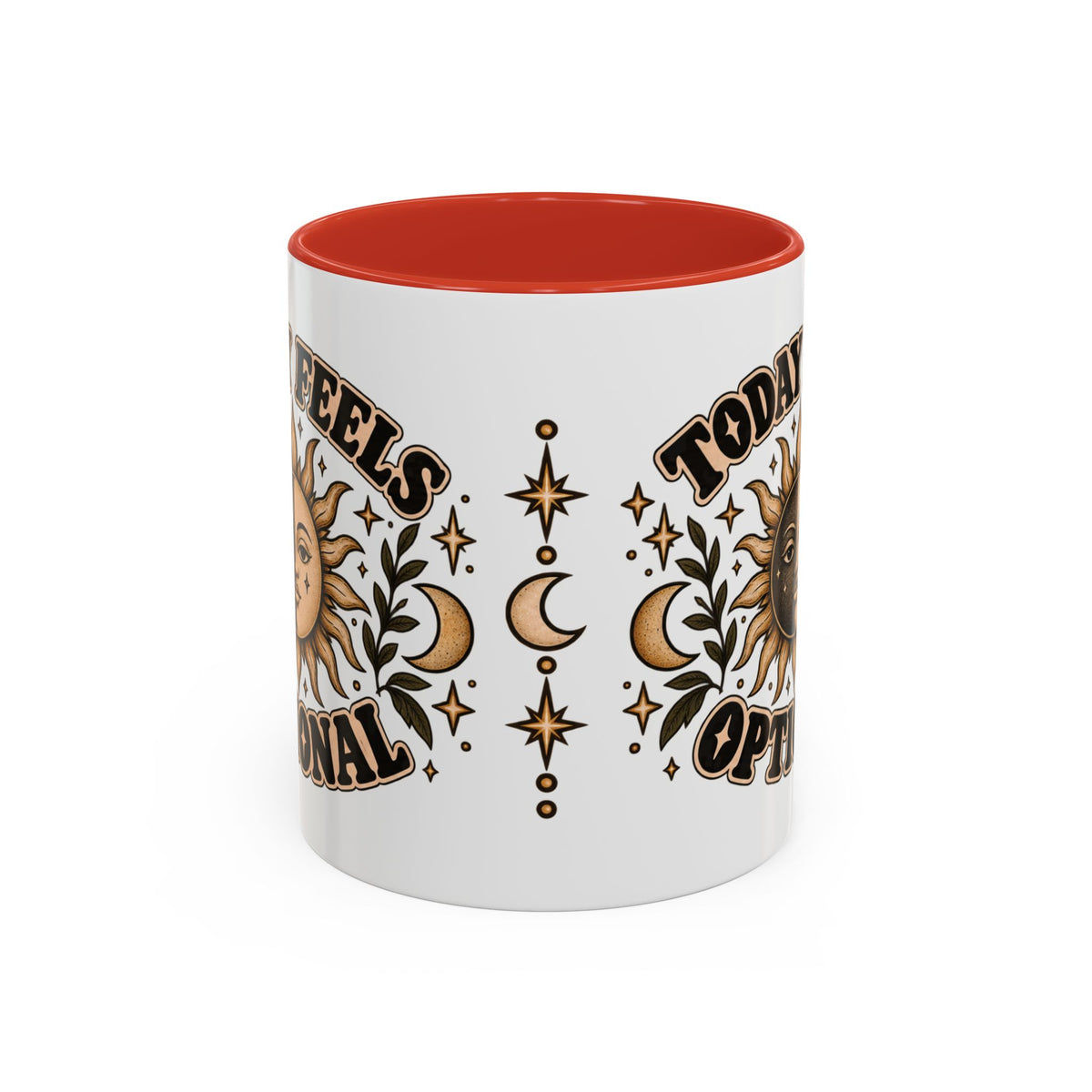 Today Feels Optional Mug — Vintage Sun & Moon Ceramic Coffee Mug