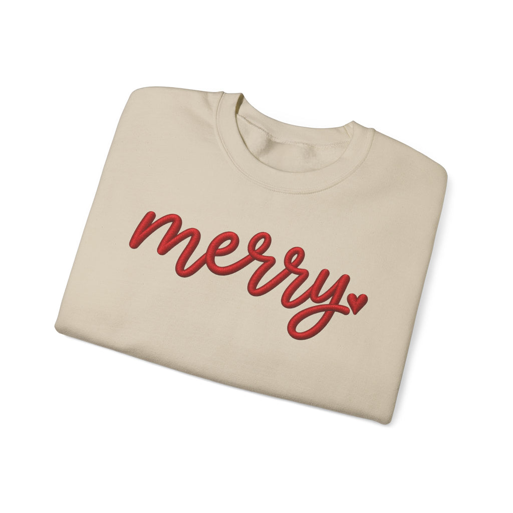 Merry Script Sweatshirt — Cozy Holiday Crewneck