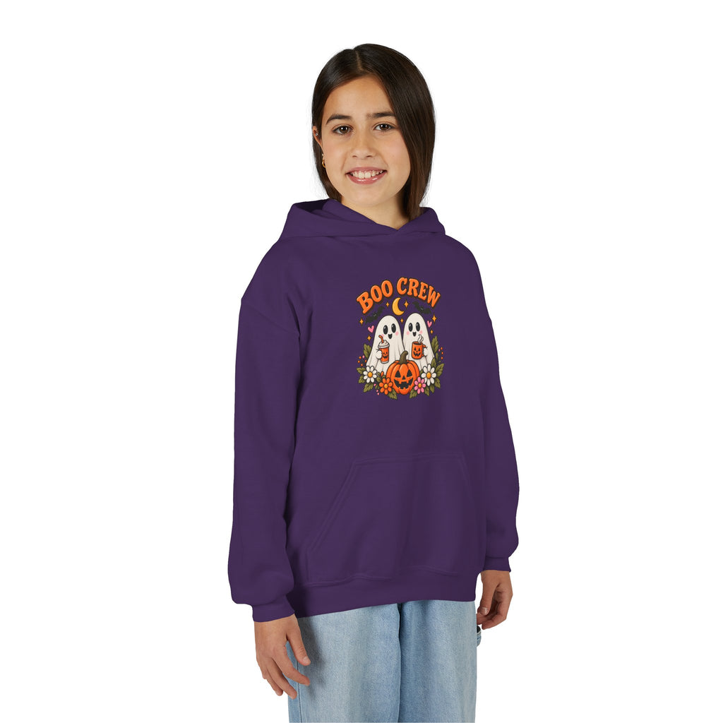 Youth 'Boo Crew' Halloween Hoodie — Cute Ghosts & Pumpkin Kids Sweatshirt