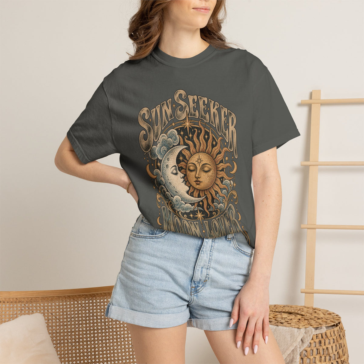 Sunseeker Moonlovers T-Shirt — Vintage Sun & Moon Graphic Tee