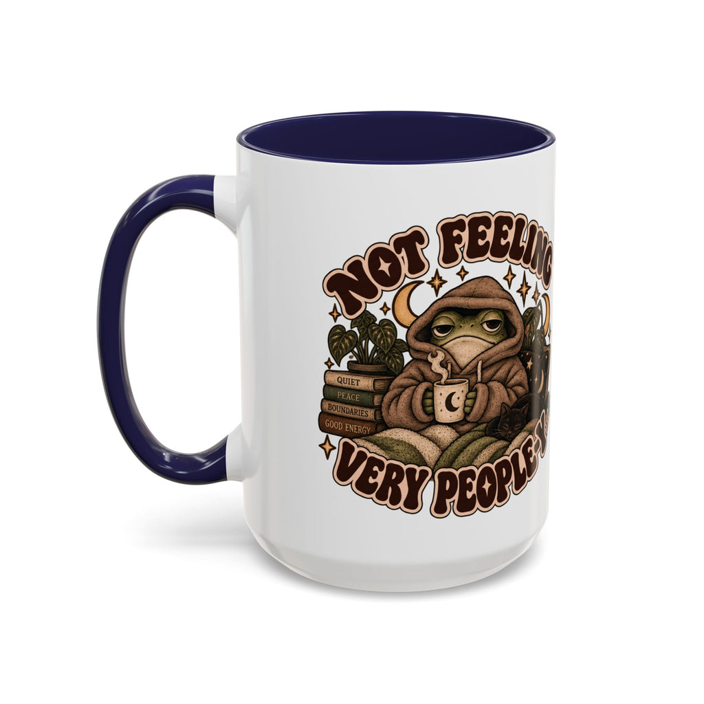 Not Feeling Very Peopley Mug — Cozy Frog Introvert Ceramic Coffee Mug