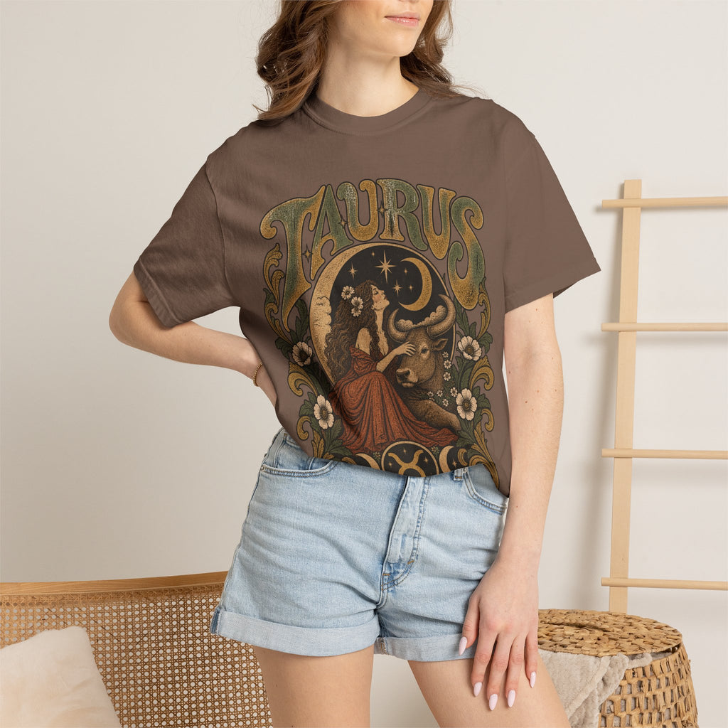 Taurus Zodiac T‑Shirt — Vintage Astrological Bull Graphic