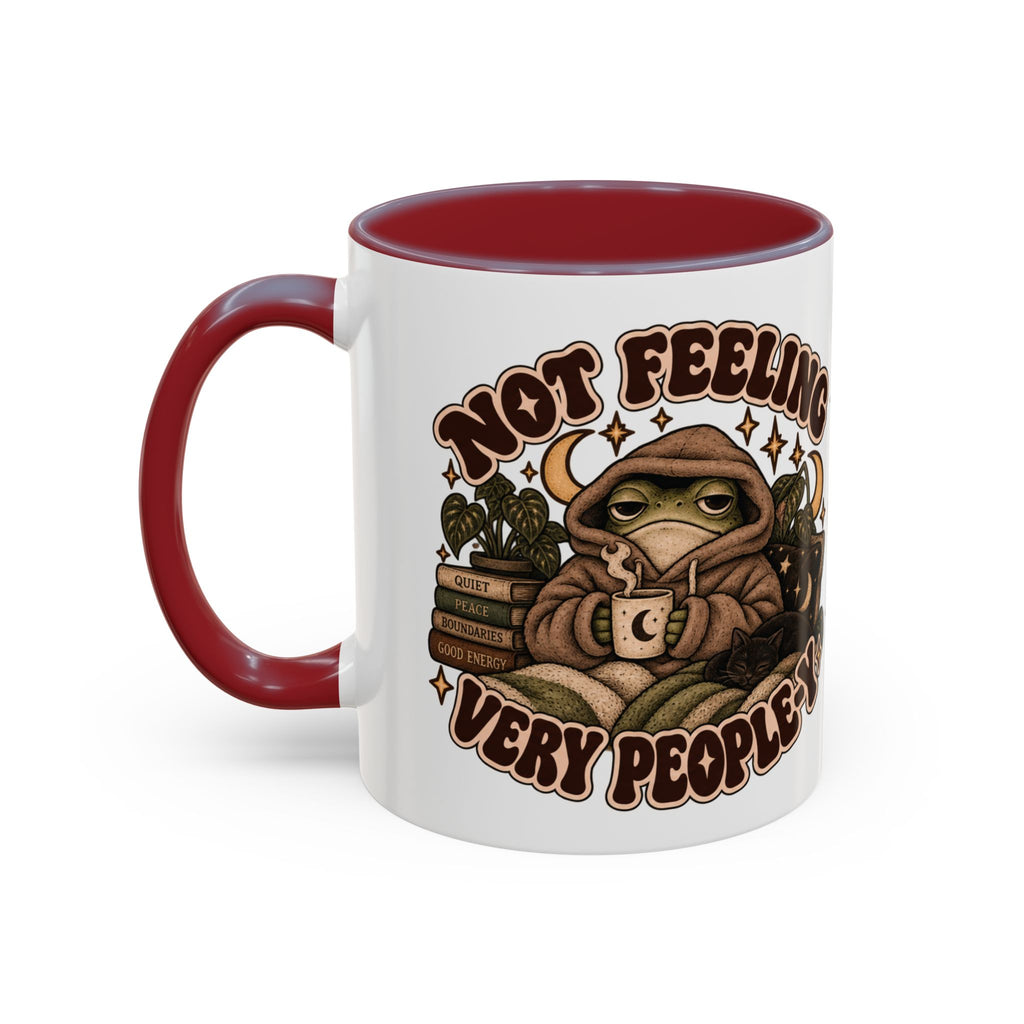 Not Feeling Very Peopley Mug — Cozy Frog Introvert Ceramic Coffee Mug