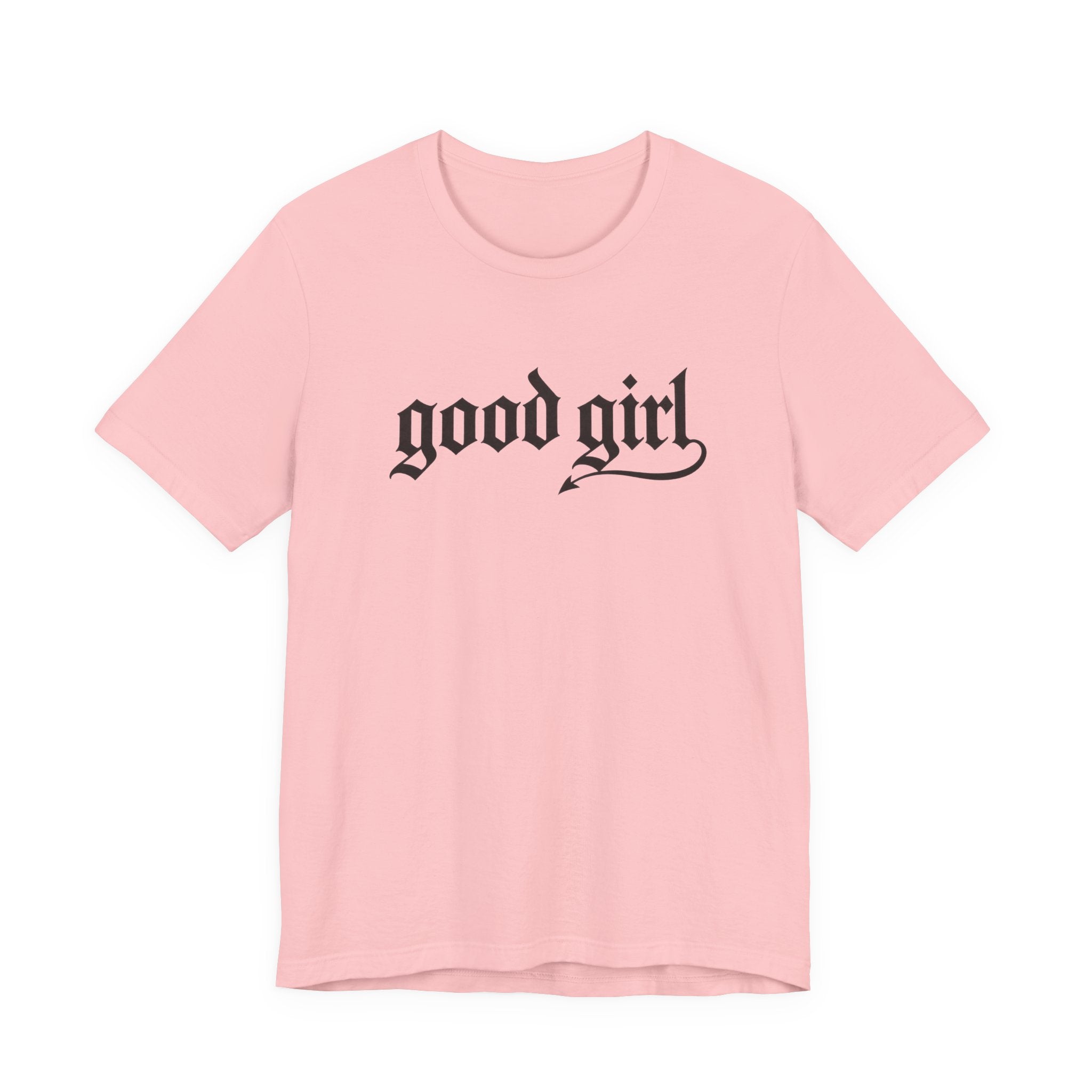Good Girl Graphic Tee — Vintage Script White T-Shirt