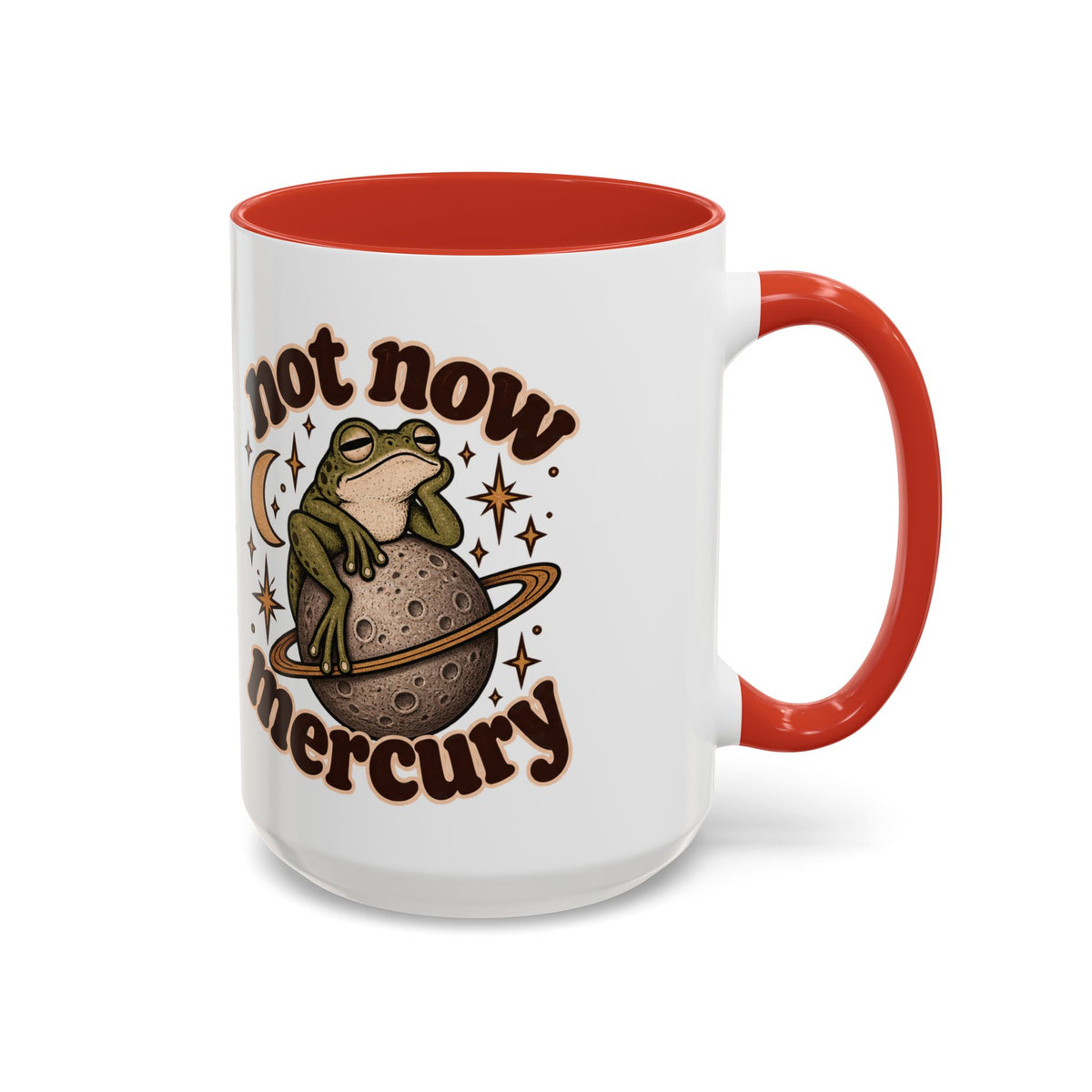 Not Now Mercury Mug — Retro Frog & Planet Ceramic Coffee Mug