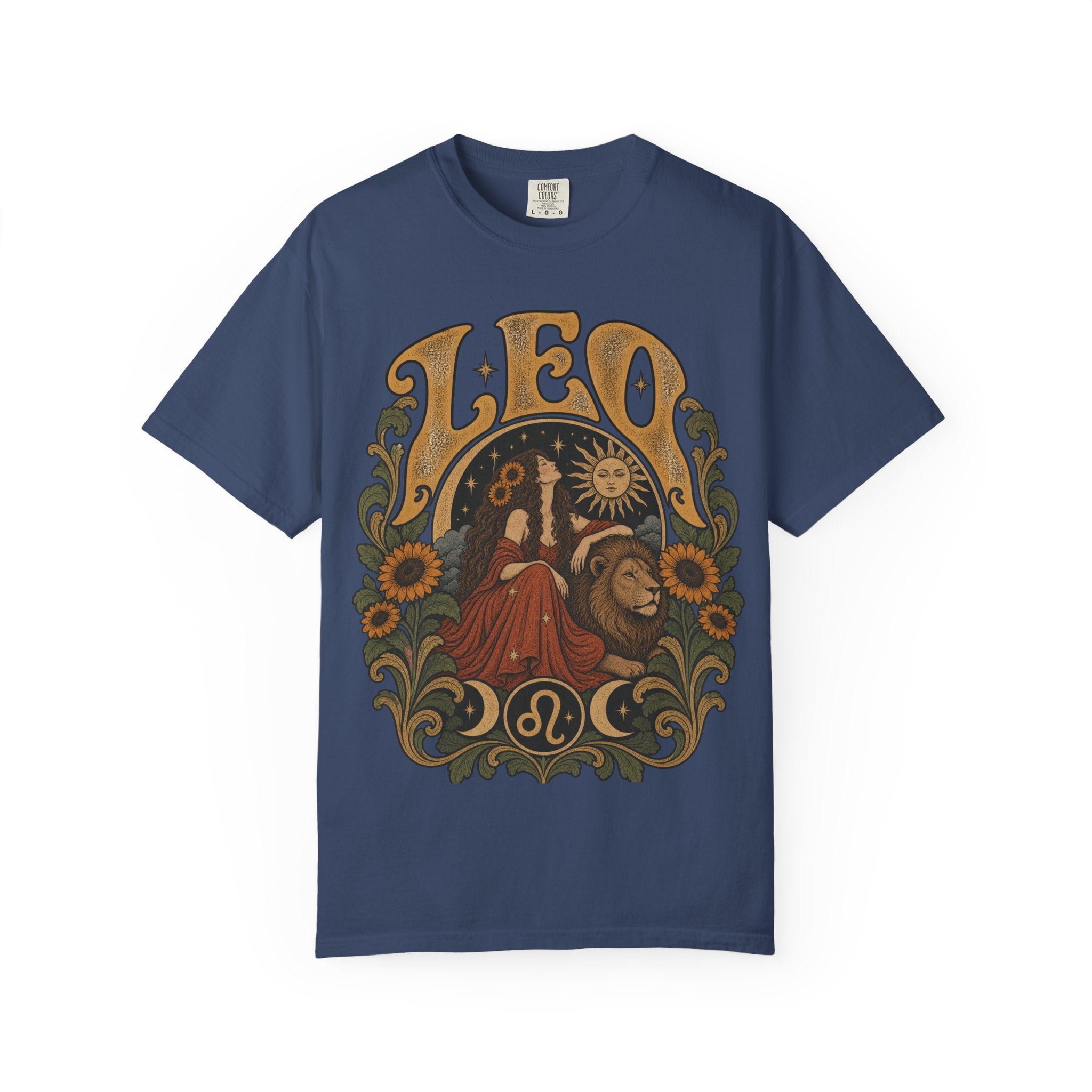 Leo Zodiac T-Shirt — Vintage Astrology Lion Graphic