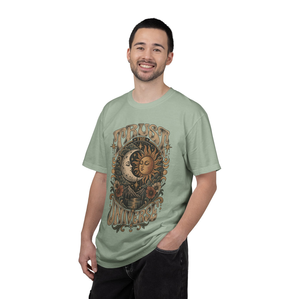 Trust the Universe T-Shirt — Vintage Sun & Moon Graphic