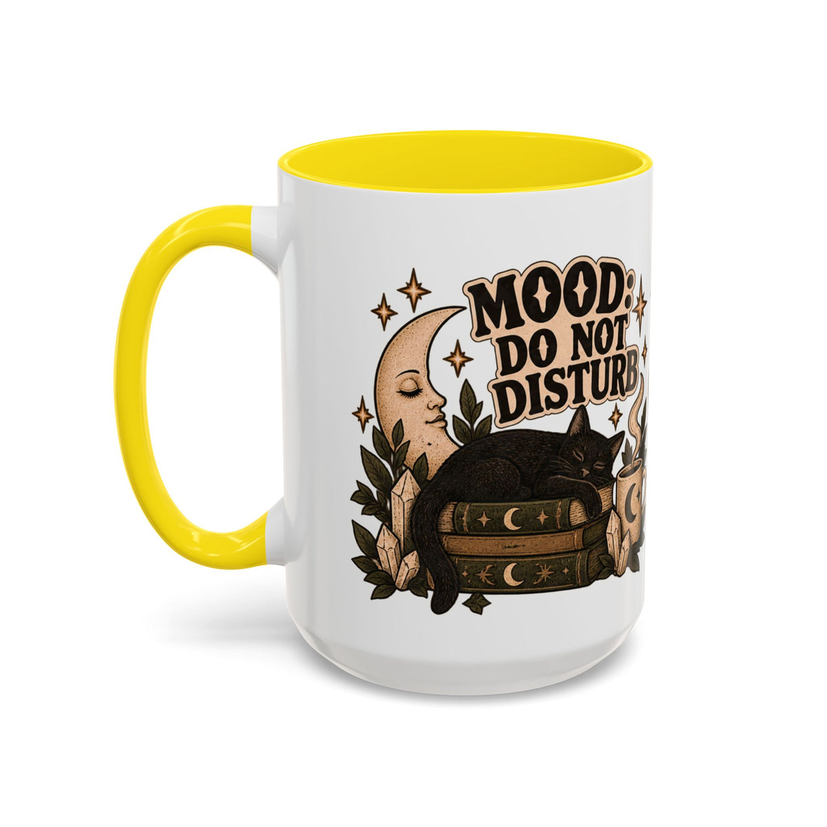 Mood: Do Not Disturb Mug — Sleepy Cat & Moon Ceramic Coffee Mug