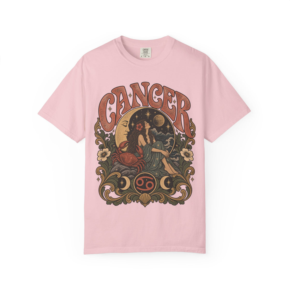 Cancer Zodiac T‑Shirt — Vintage Astrology Tee (Cancer Zodiac Sign)