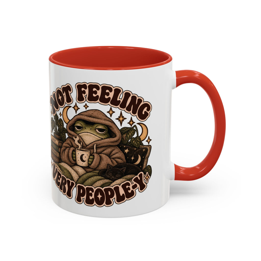 Not Feeling Very Peopley Mug — Cozy Frog Introvert Ceramic Coffee Mug