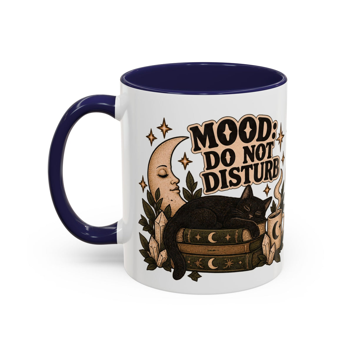 Mood: Do Not Disturb Mug — Sleepy Cat & Moon Ceramic Coffee Mug