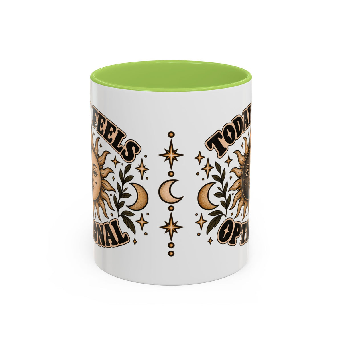 Today Feels Optional Mug — Vintage Sun & Moon Ceramic Coffee Mug