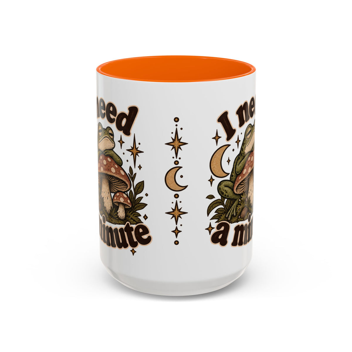 I Need a Minute Mug — Cozy Frog & Mushroom Ceramic Coffee Mug