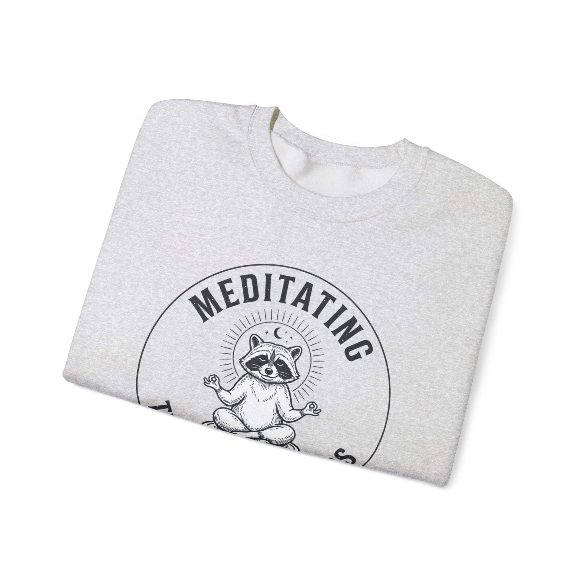 Meditating Raccoon Sweatshirt | Feral Raccoon Aesthetic, Celestial Wilderness