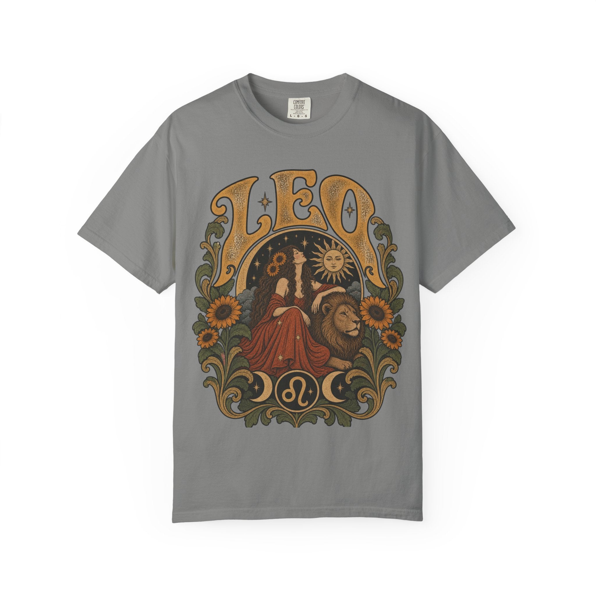 Leo Zodiac T-Shirt — Vintage Astrology Lion Graphic