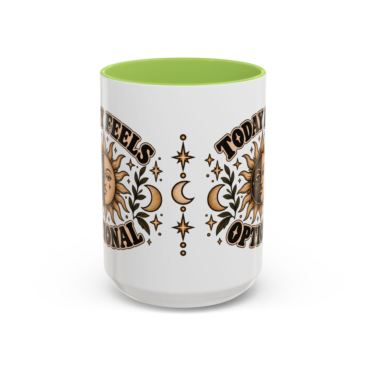 Today Feels Optional Mug — Vintage Sun & Moon Ceramic Coffee Mug