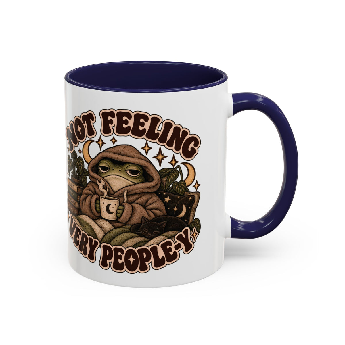 Not Feeling Very Peopley Mug — Cozy Frog Introvert Ceramic Coffee Mug