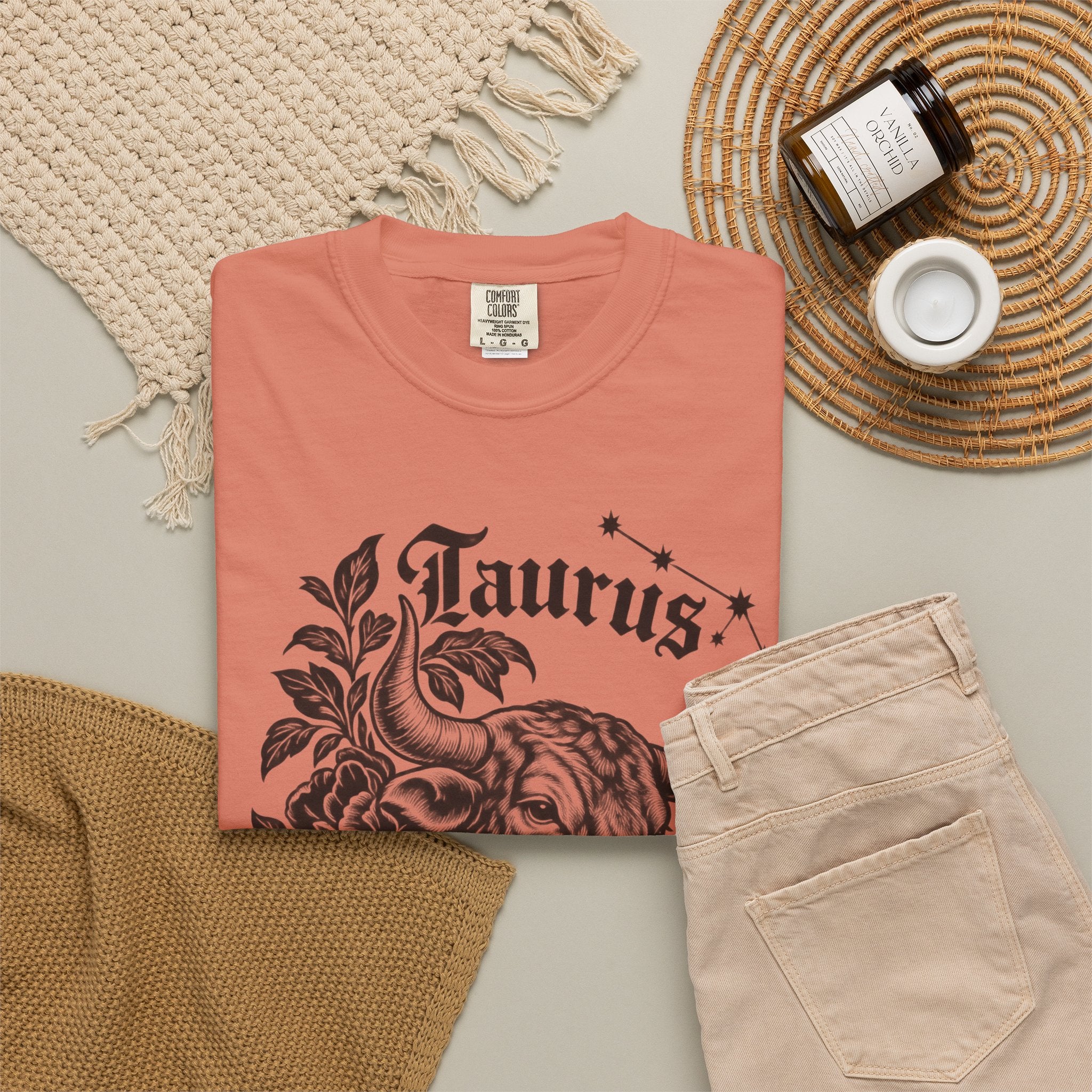 Taurus Zodiac T-Shirt — Floral Bull Astrology Tee