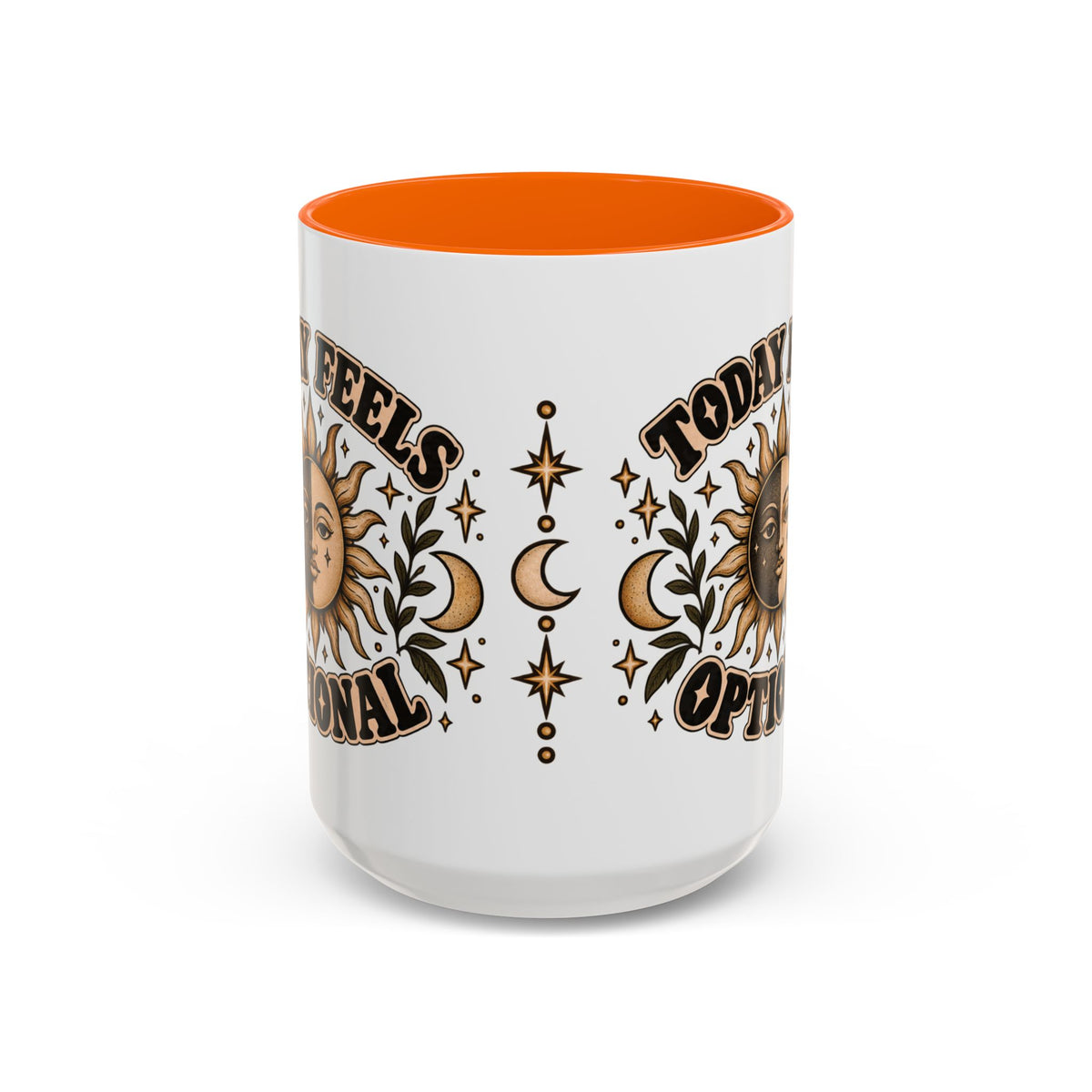 Today Feels Optional Mug — Vintage Sun & Moon Ceramic Coffee Mug