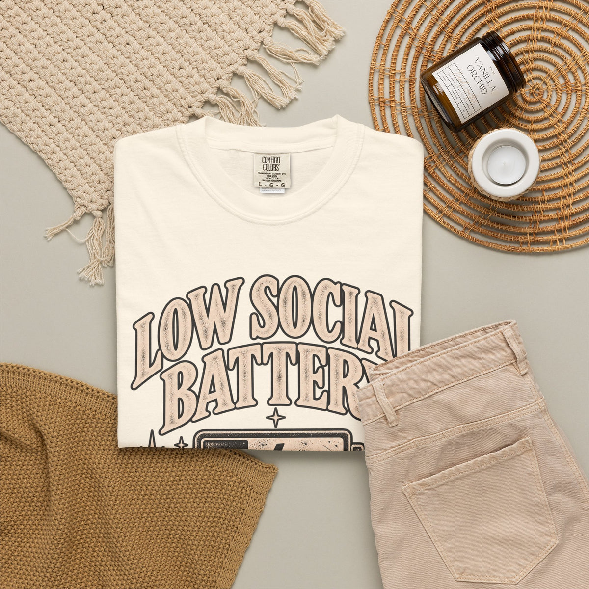Low Social Battery Tee — Funny Introvert Graphic T-Shirt