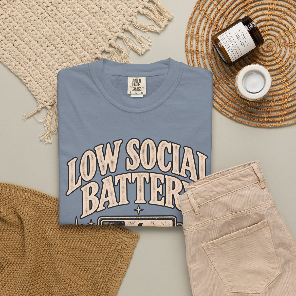 Low Social Battery Tee — Funny Introvert Graphic T-Shirt