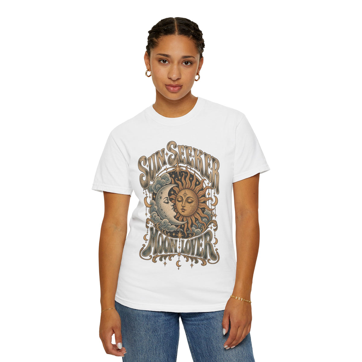 Sunseeker Moonlovers T-Shirt — Vintage Sun & Moon Graphic Tee