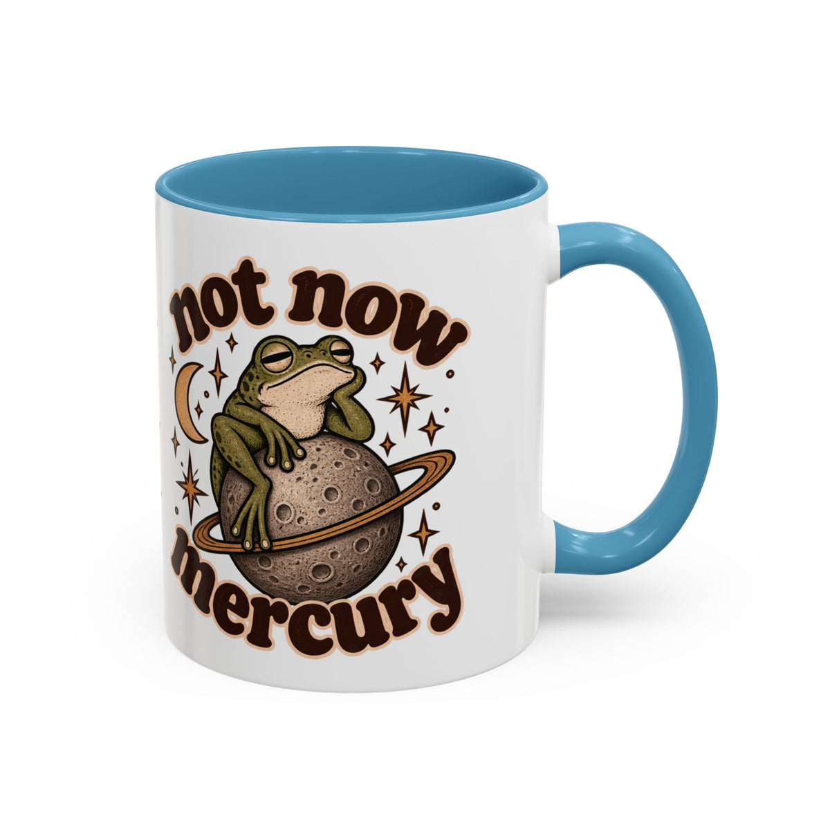 Not Now Mercury Mug — Retro Frog & Planet Ceramic Coffee Mug