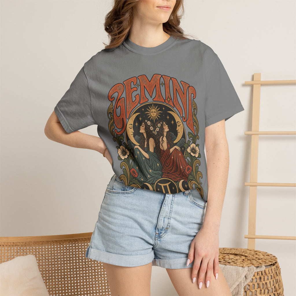 Gemini Zodiac T-Shirt — Vintage Astrological Graphic Tee