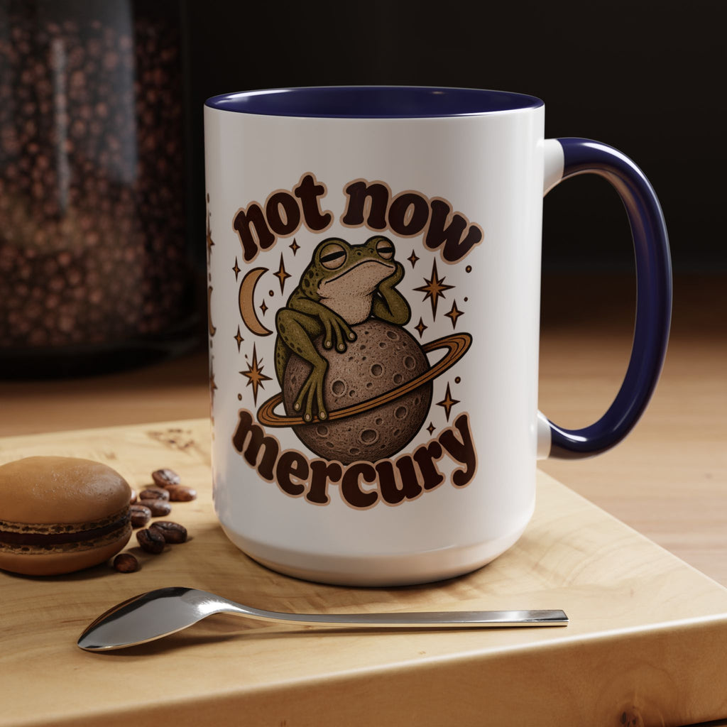 Not Now Mercury Mug — Retro Frog & Planet Ceramic Coffee Mug