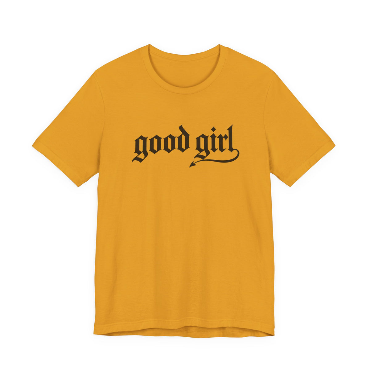 Good Girl Graphic Tee — Vintage Script White T-Shirt