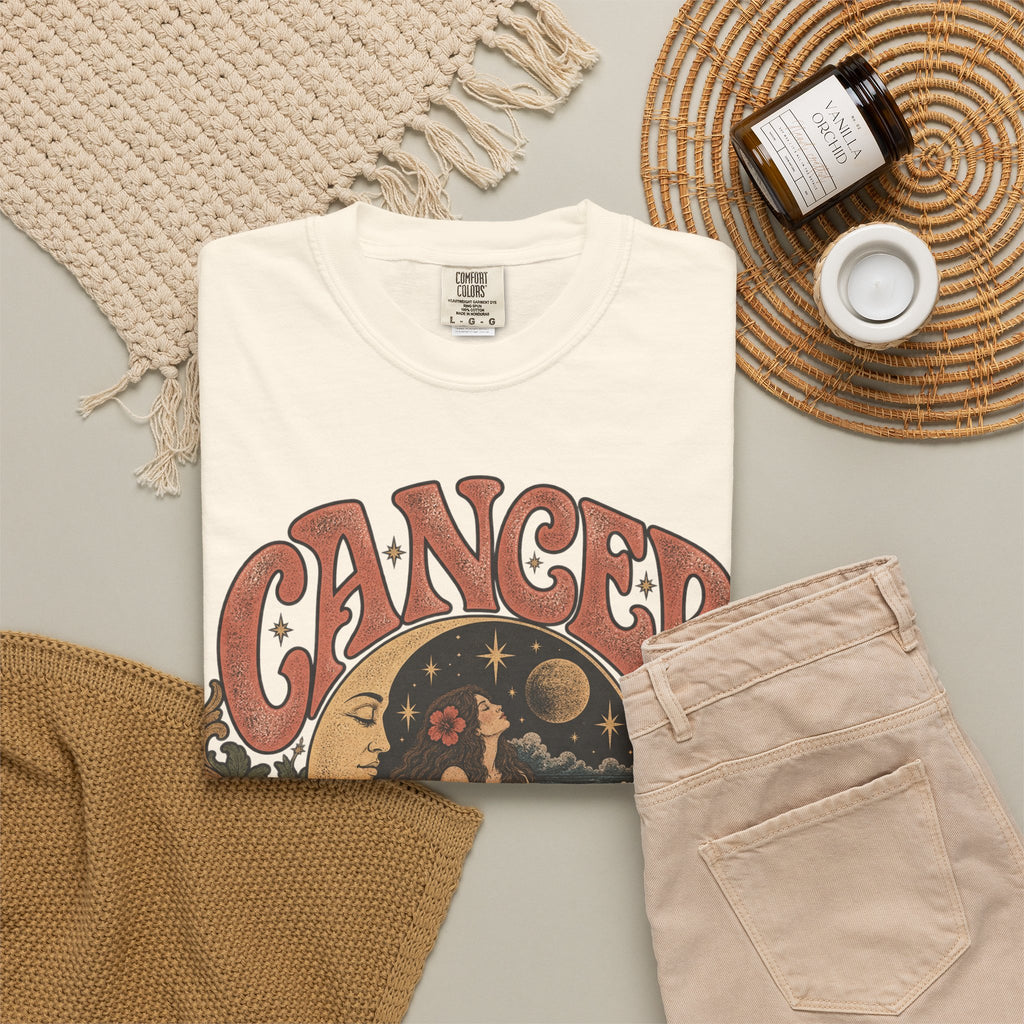 Cancer Zodiac T‑Shirt — Vintage Astrology Tee (Cancer Zodiac Sign)