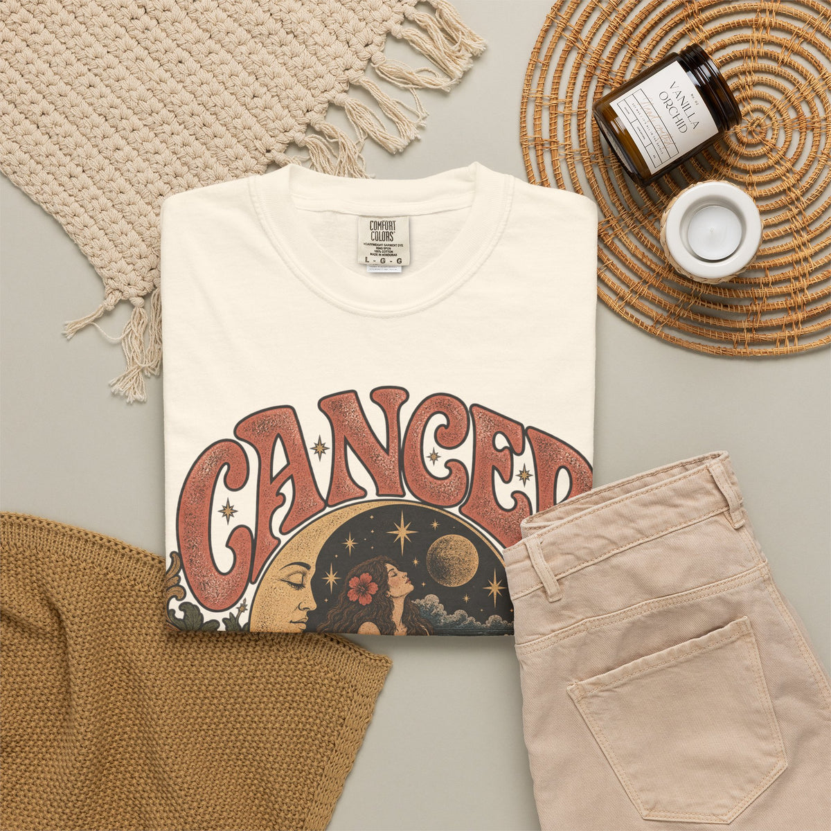 Cancer Zodiac T‑Shirt — Vintage Astrology Tee (Cancer Zodiac Sign)