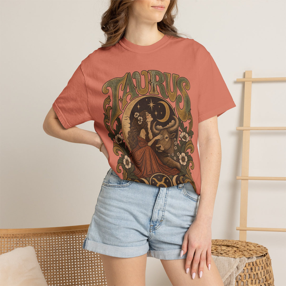 Taurus Zodiac T‑Shirt — Vintage Astrological Bull Graphic
