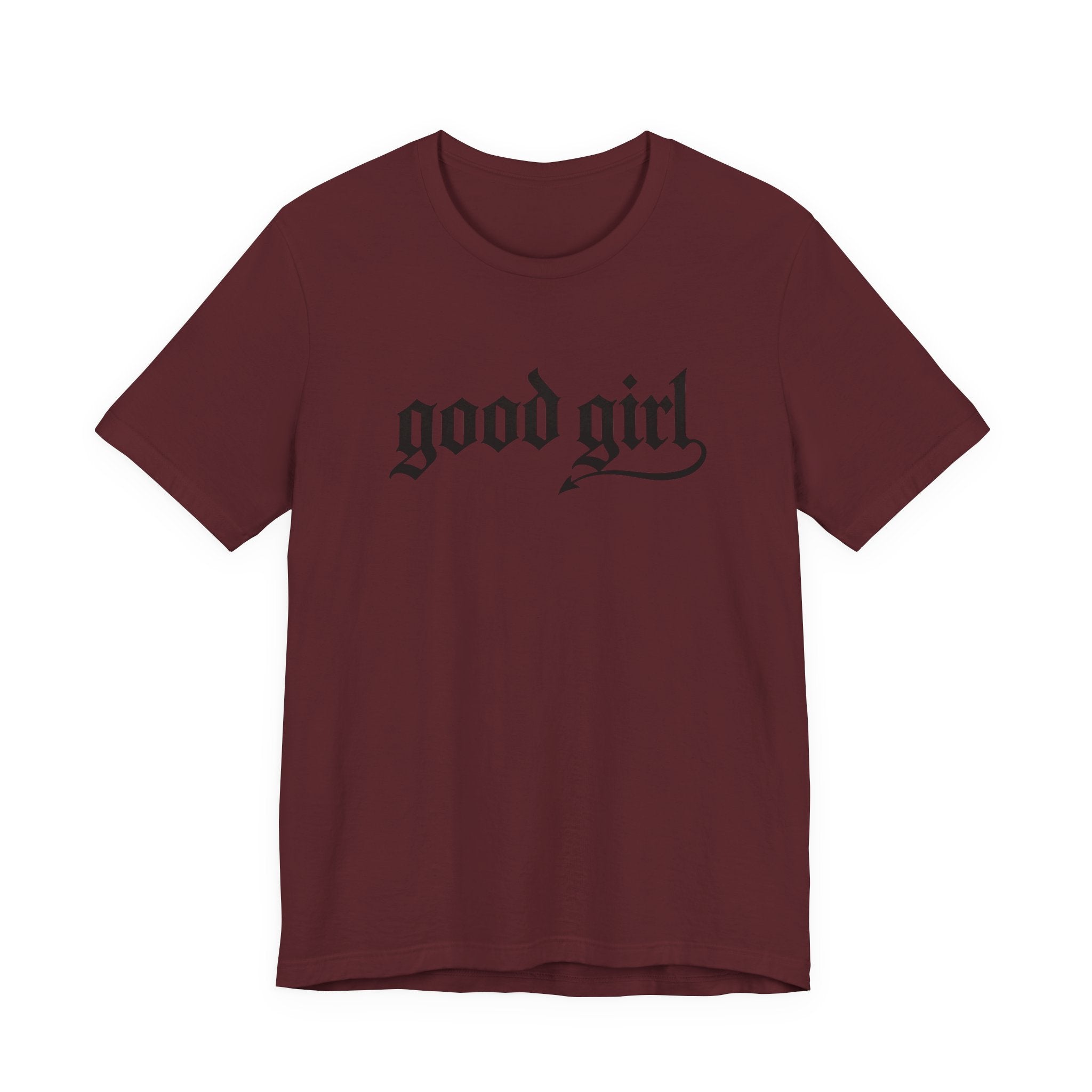 Good Girl Graphic Tee — Vintage Script White T-Shirt