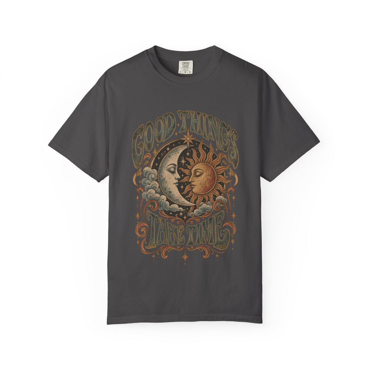 Good Things Take Time Tee — Vintage Sun & Moon Graphic T-Shirt