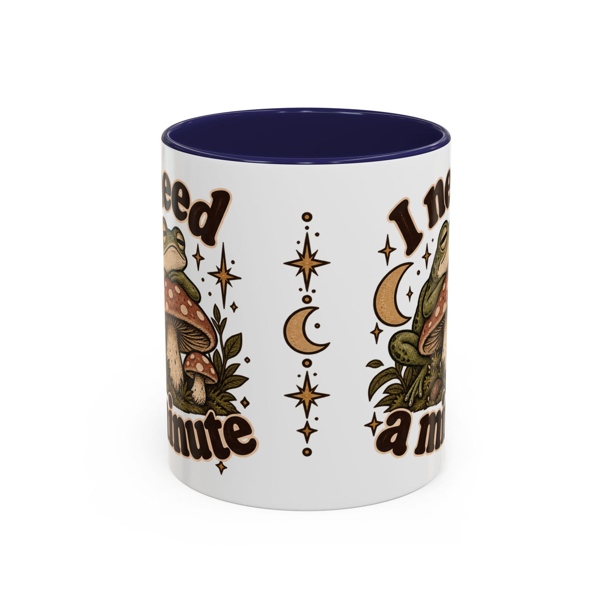 I Need a Minute Mug — Cozy Frog & Mushroom Ceramic Coffee Mug