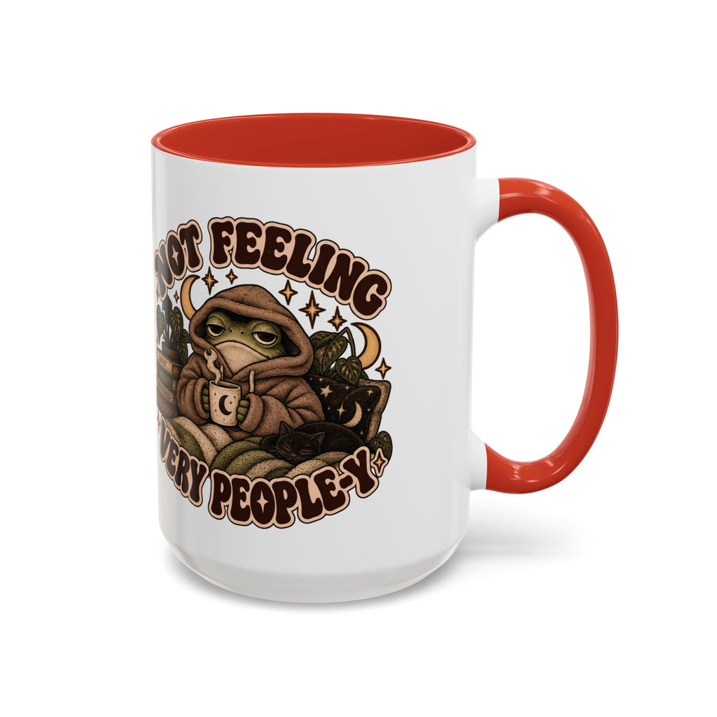 Not Feeling Very Peopley Mug — Cozy Frog Introvert Ceramic Coffee Mug