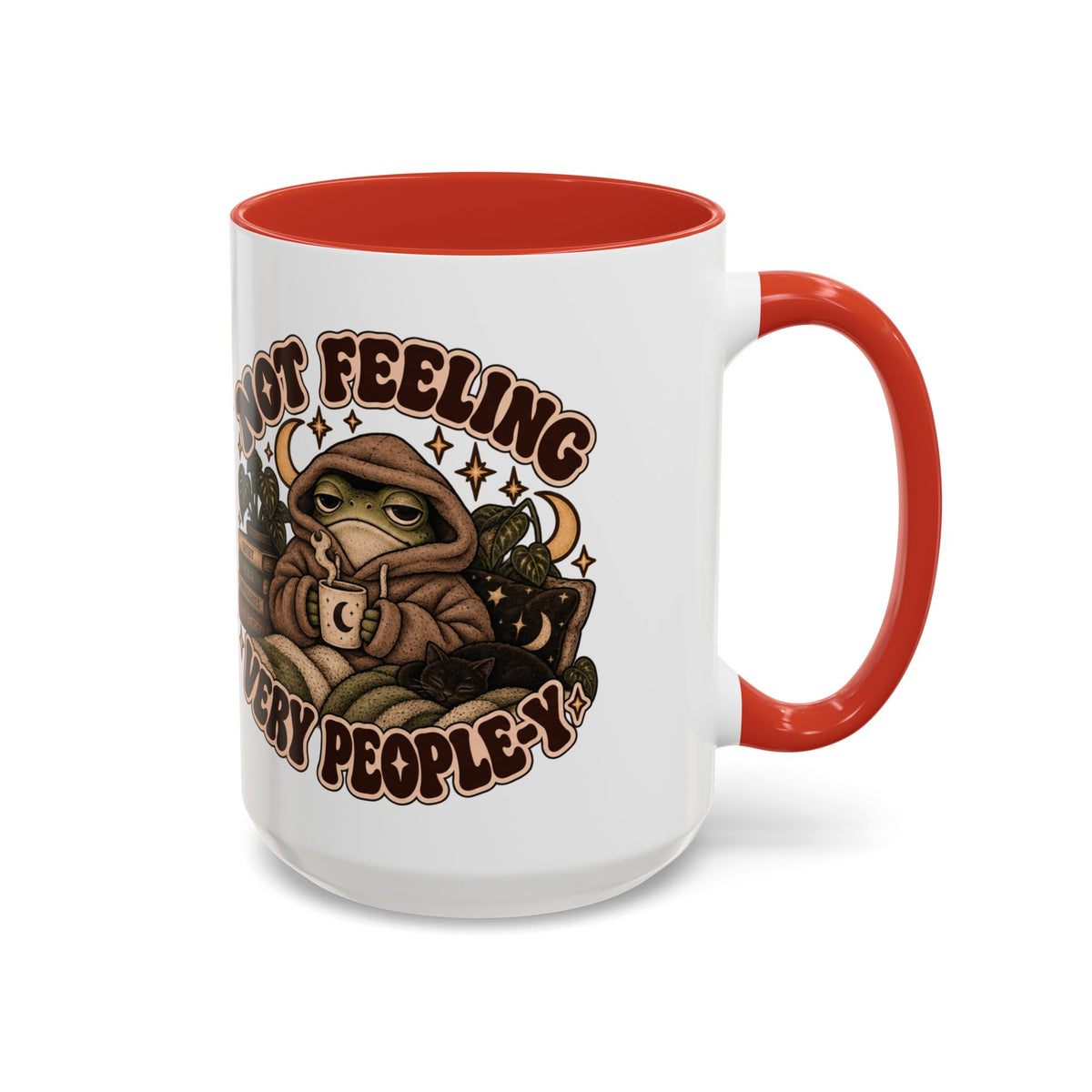 Not Feeling Very Peopley Mug — Cozy Frog Introvert Ceramic Coffee Mug