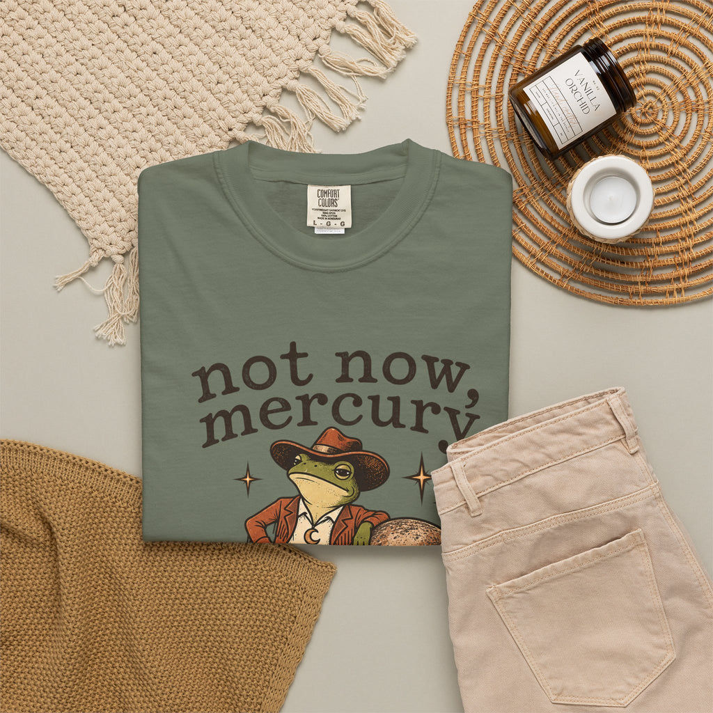 Not Now Mercury Tee — Mercury Retrograde Astrology Graphic T-Shirt