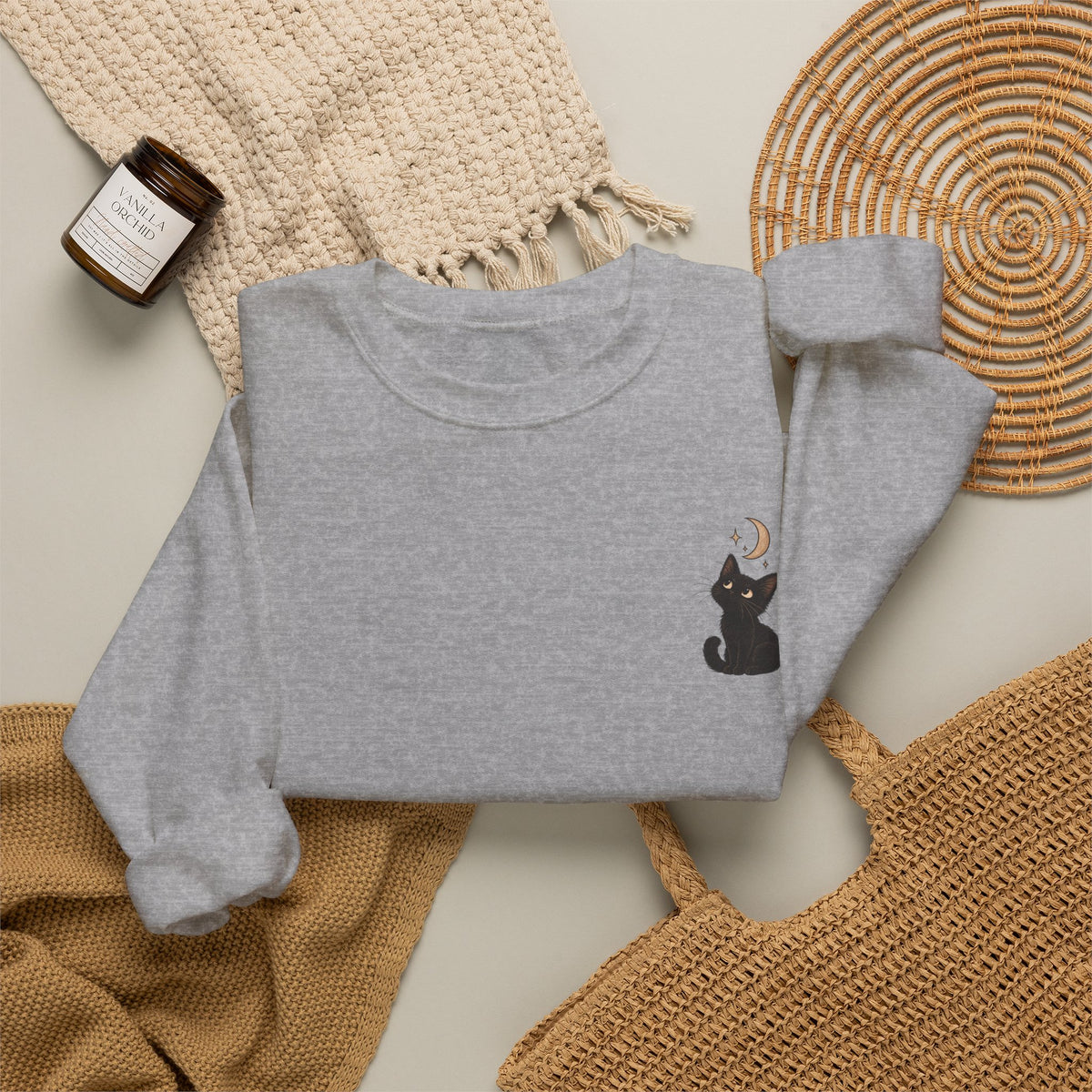 Cat Moon Gaze Sweatshirt