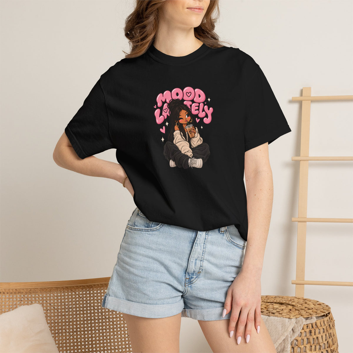 Mood Lovely T-Shirt — Cute Cartoon Girl Graphic Tee