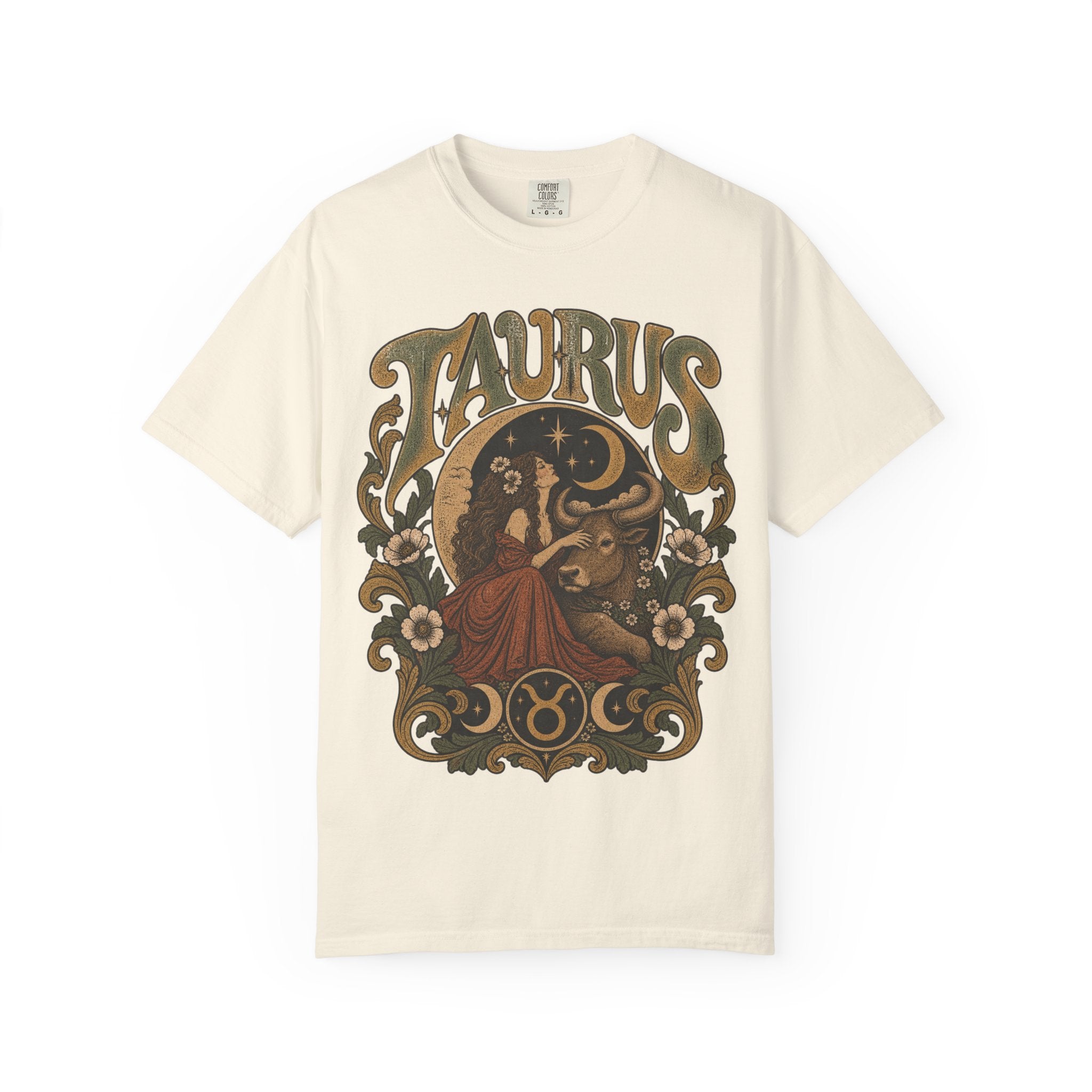 Taurus Zodiac T‑Shirt — Vintage Astrological Bull Graphic