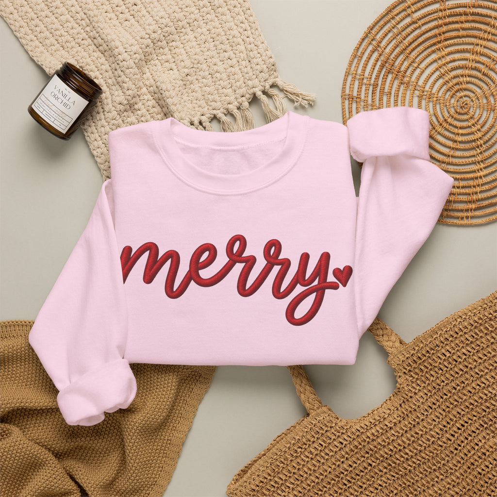 Merry Script Sweatshirt — Cozy Holiday Crewneck