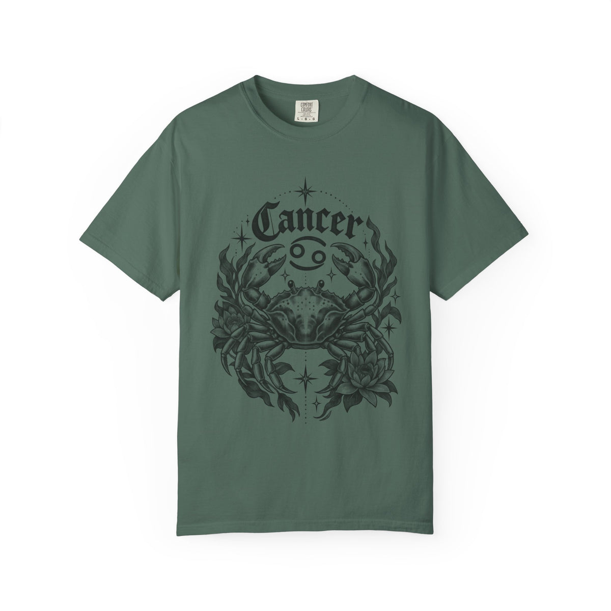 Cancer Floral Crab Zodiac Tee — Astrology Graphic T-Shirt