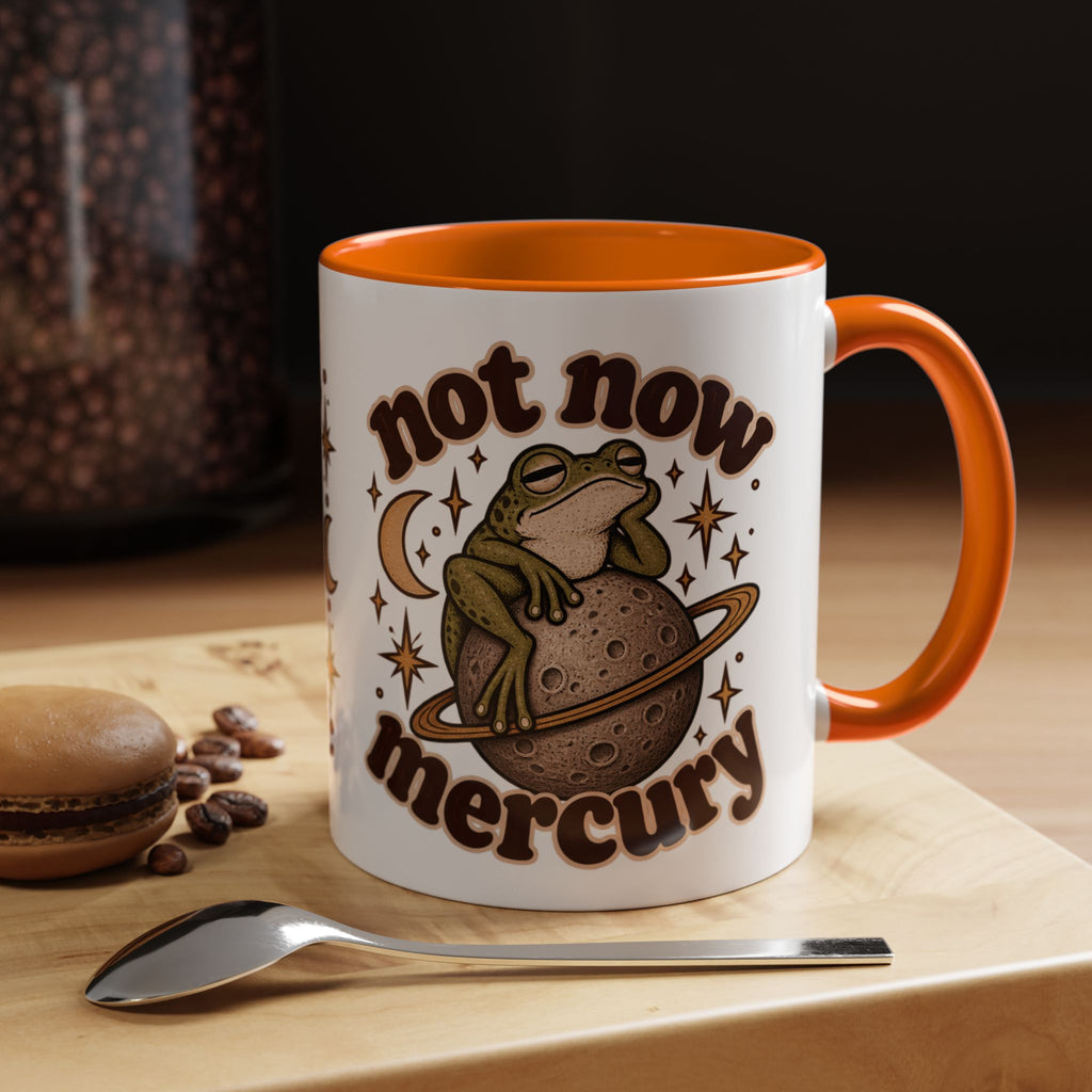 Not Now Mercury Mug — Retro Frog & Planet Ceramic Coffee Mug