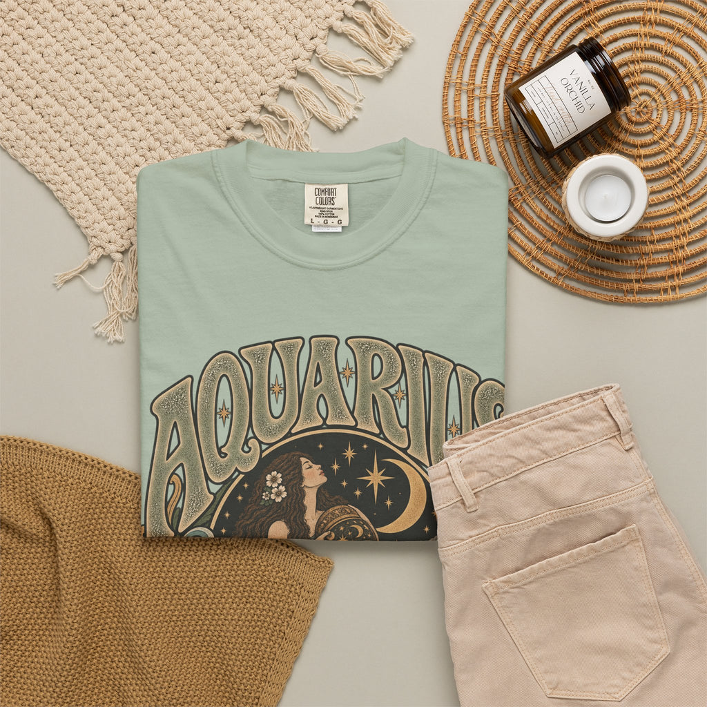 Aquarius Zodiac T-Shirt — Vintage Astrological Sign Tee