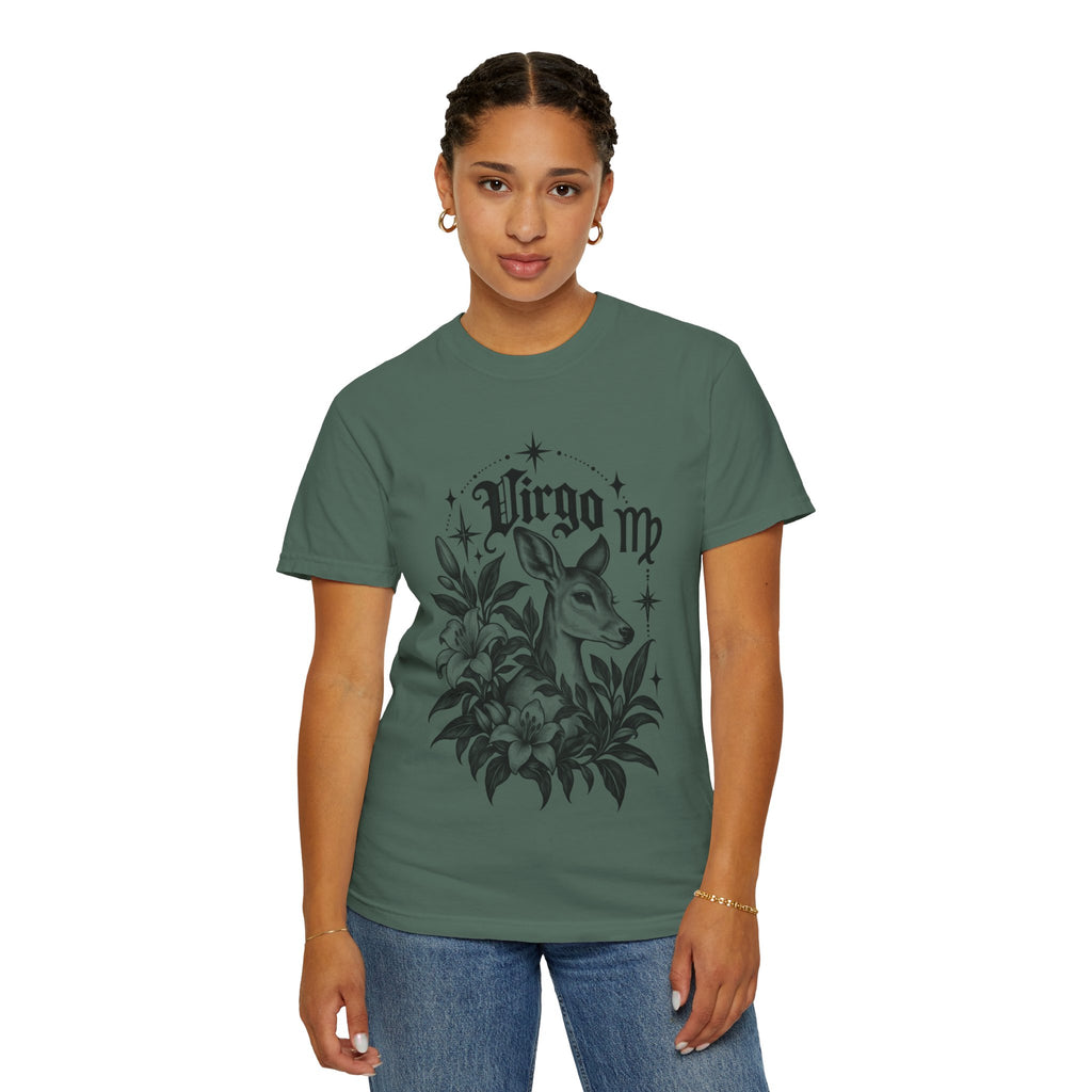 Virgo Zodiac T-Shirt — 'Virgo ' Floral Deer Astrology Tee