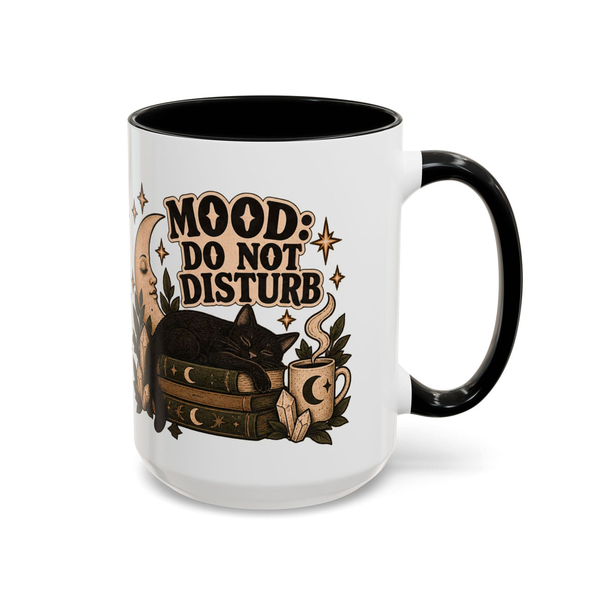 Mood: Do Not Disturb Mug — Sleepy Cat & Moon Ceramic Coffee Mug