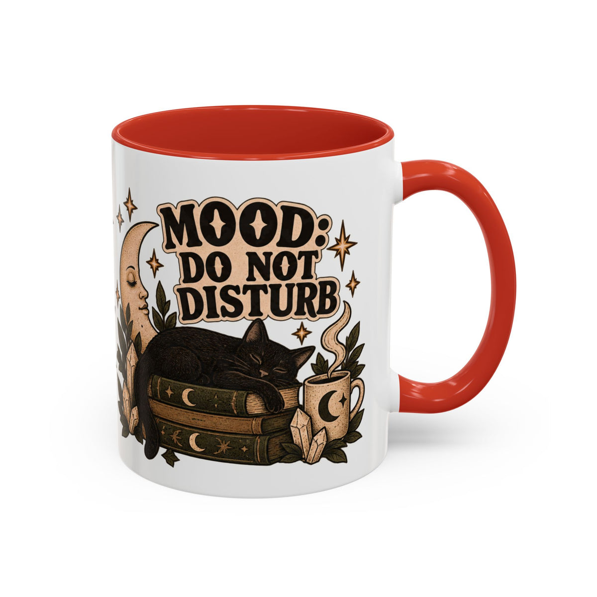 Mood: Do Not Disturb Mug — Sleepy Cat & Moon Ceramic Coffee Mug