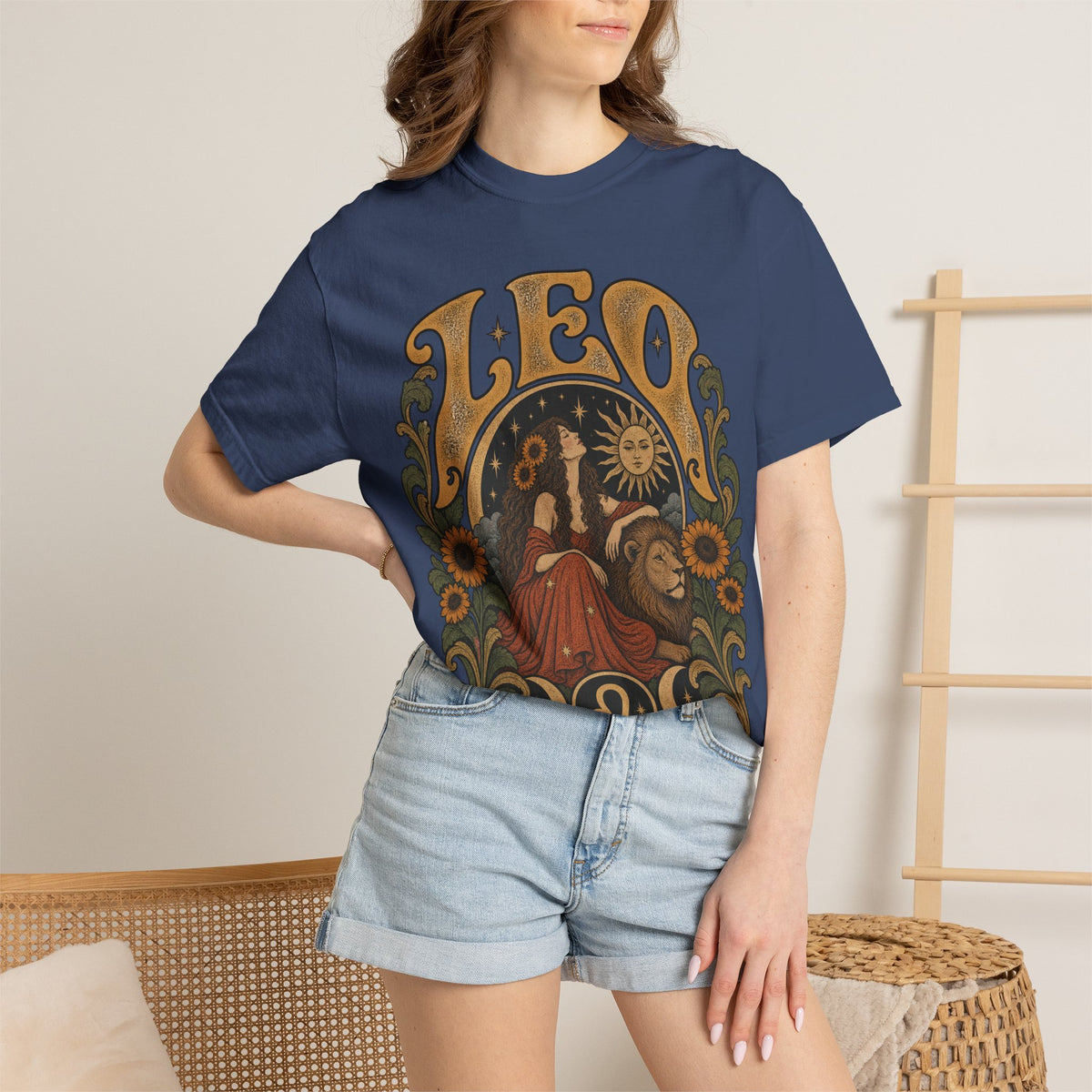 Leo Zodiac T-Shirt — Vintage Astrology Lion Graphic
